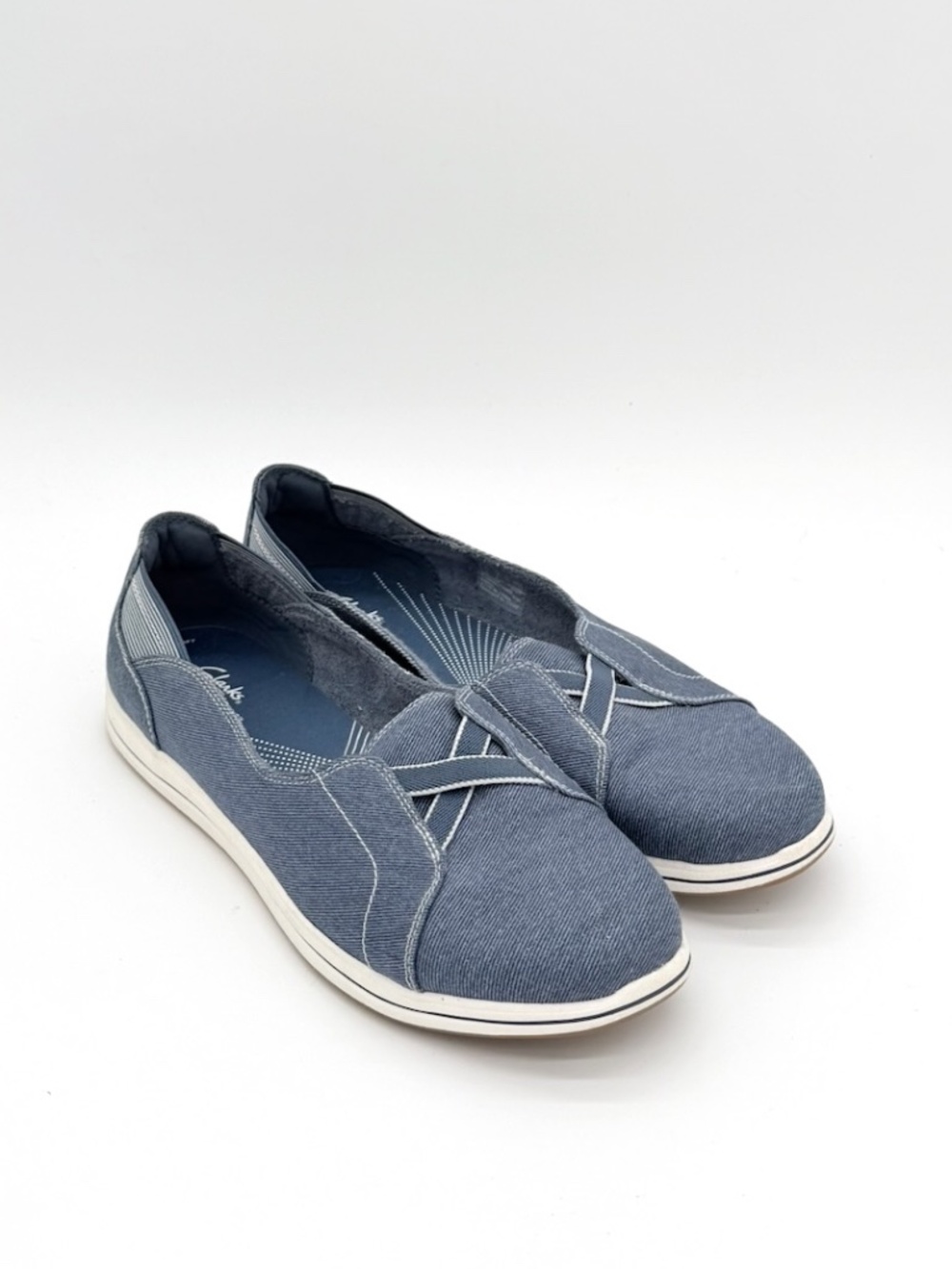 Clarks Cloudsteppers Breeze Skip Denim Blue Loafers Womens 12 M Casual Slip On